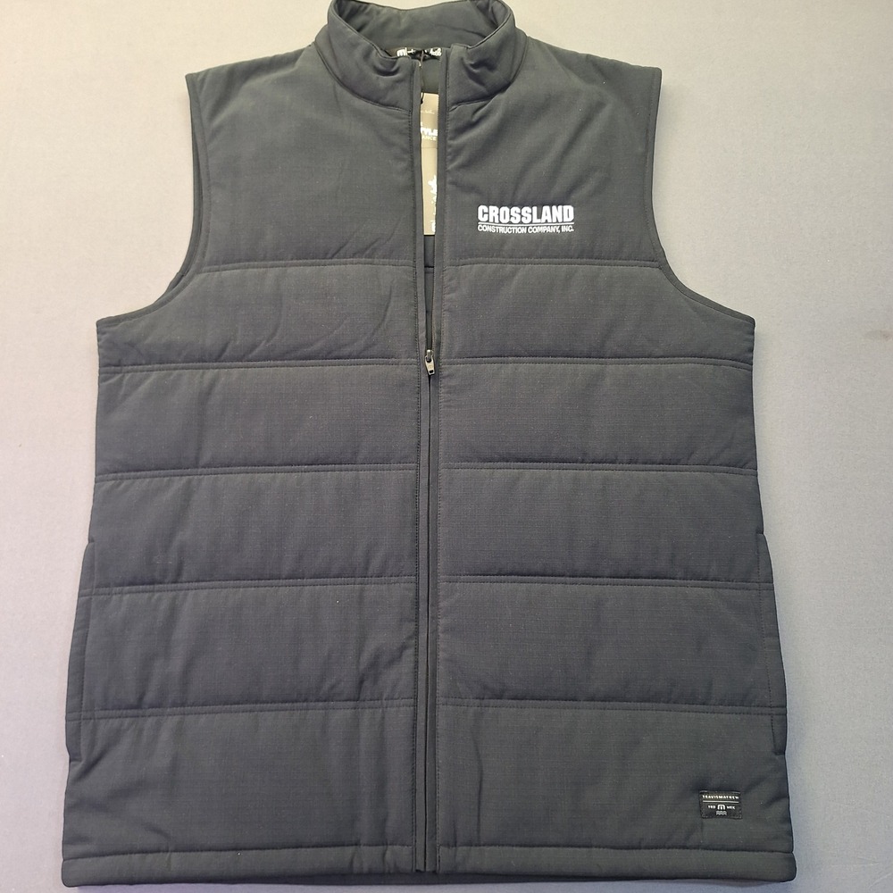 TravisMathew Cold Bay Vest Mens Large Black Puffer TM1MW453 Crossland Logo NWT